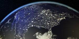 A view of the lights shining in the United States from Outer Space